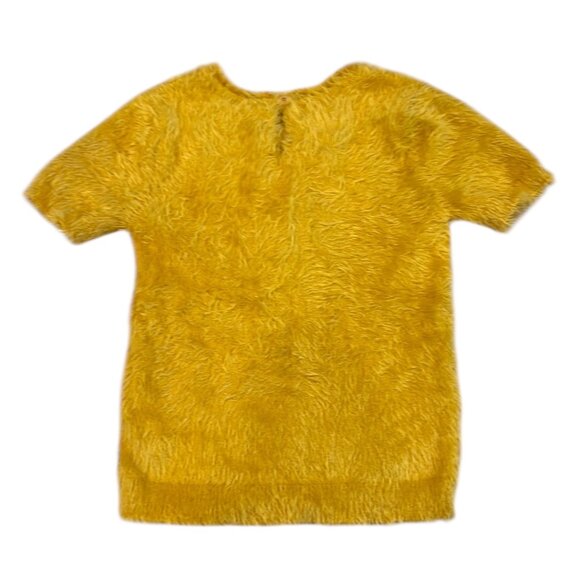 Deux par Deux Yellow and Black Short Sleeve Fuzzy Shirt, Size 6 - Picture 5 of 5